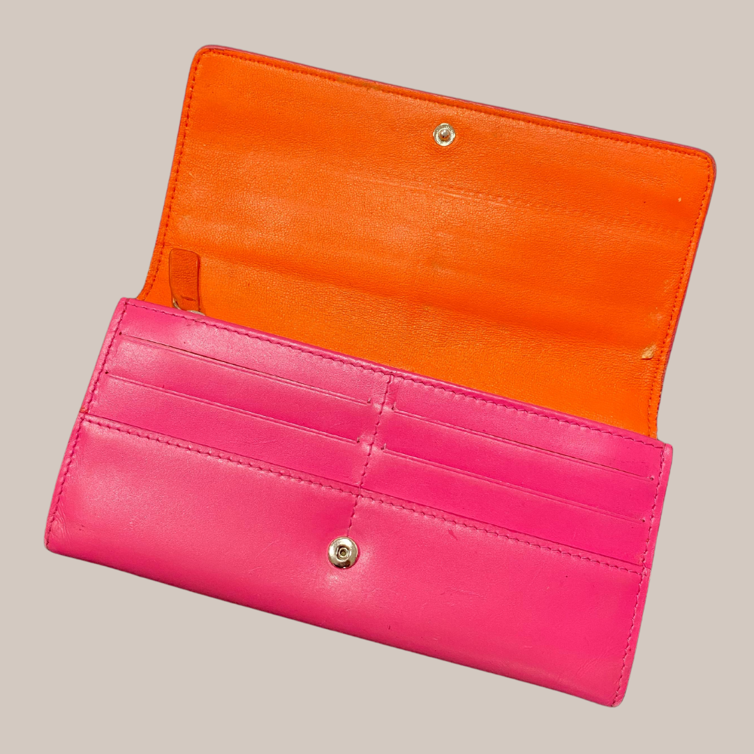 Carteira - Céline, pink e laranja, G