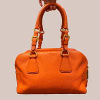 Bolsa Vitello Daino Bauletto - Prada, laranja, M