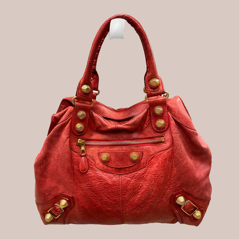 Bolsa - Balenciaga Motor Cycle, coral, G