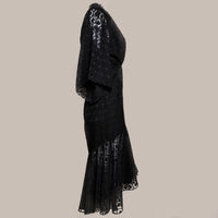 Vestido em laise - Mixed, cor preto, TAM 36