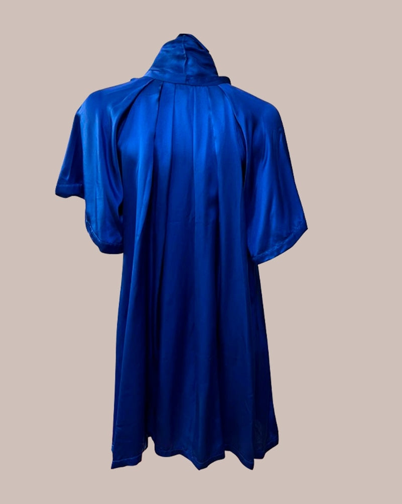Vestido com Laço - Agilitá, cor azul, tam 40