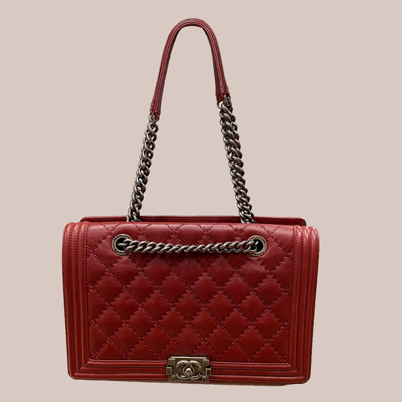 Bolsa - Chanel Boy, vinho, G