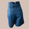 Short de Couro - Cris Capoani, azul, 42