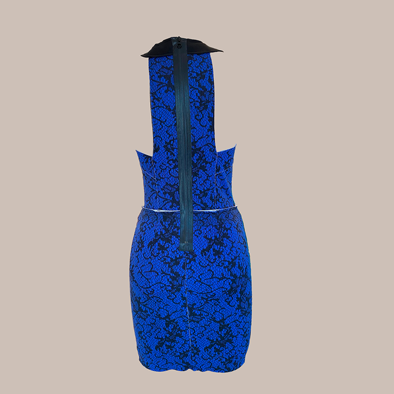 Vestido - Animale, azul e preto, P