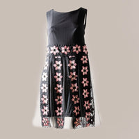 Vestido Thamara Capelão, em crepe com tule, cor preto, tamanho G