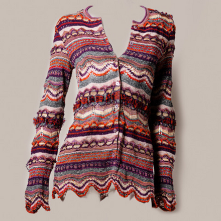 Casaco em tricot manga longa, marca Cecilia Prado, multicolorido, tamanho G