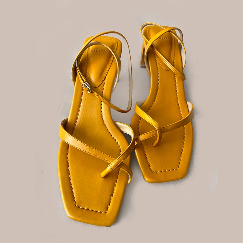 Sandália Salto bloco - Alexandre Birman, cor amarela, tam 38