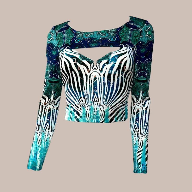 Blusa cropped - Bebe, estampado, P
