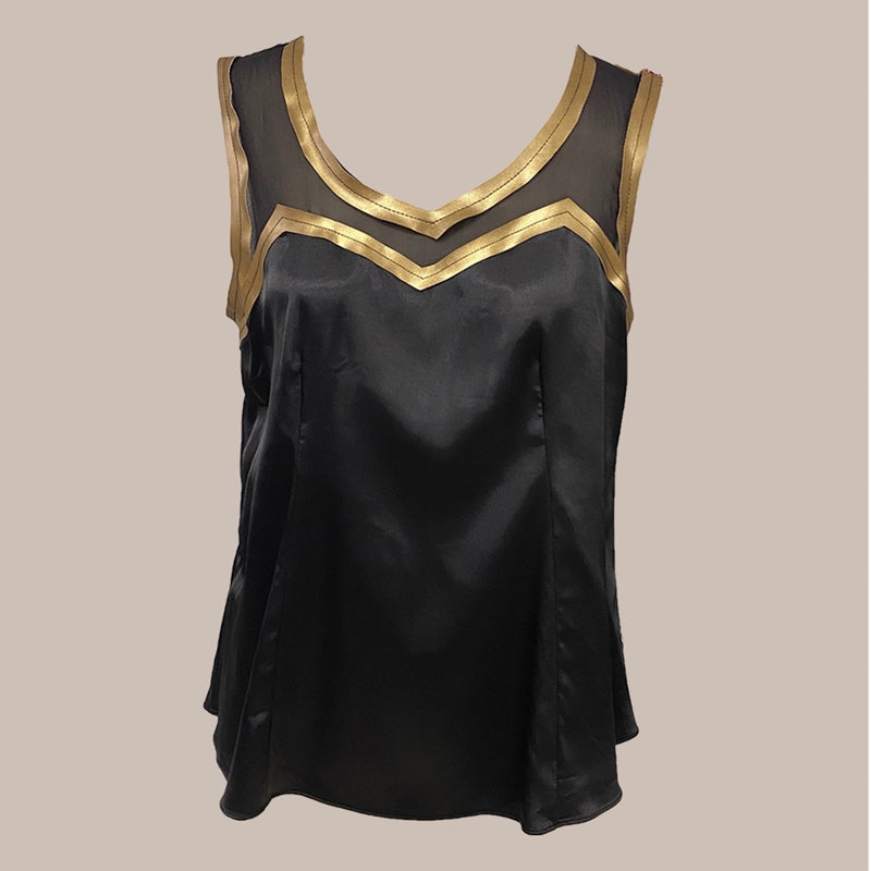 Blusa - Mixed, preto e dourado, M